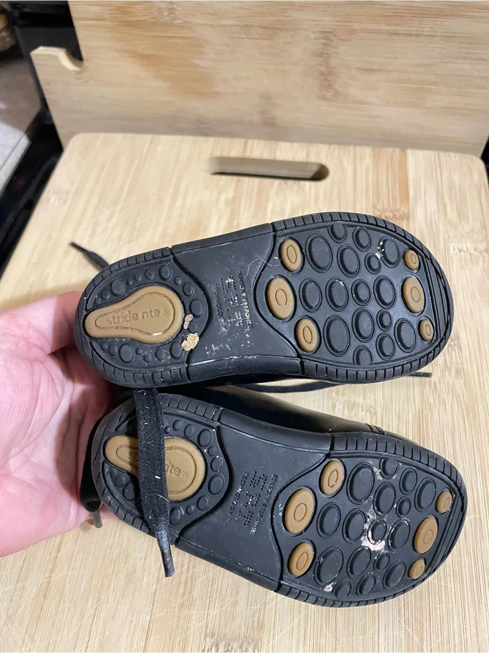 Stride Rite Black Toddler Lace-Up Shoes